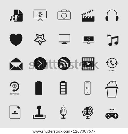 vector illustration of media and multimedia icons set 