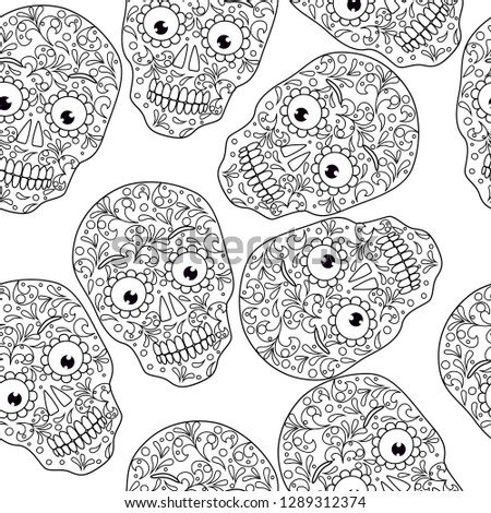 
skull coloring book vector illustration