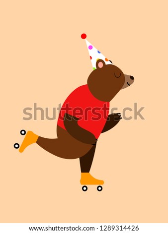 Bear on roller skates