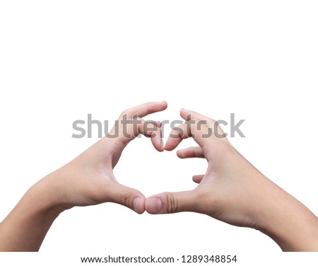 hand of heart isolated on white background , clipping path