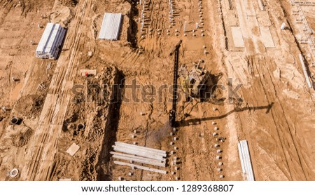 aerial photo construction of houses and buildings, drone photo