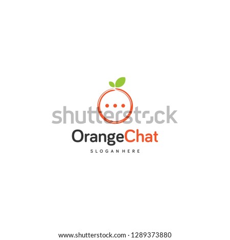 Orange chat logo template