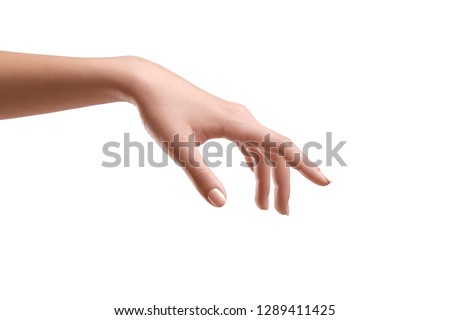 isolated famale hand creation of adam Royalty-Free Stock Photo #1289411425