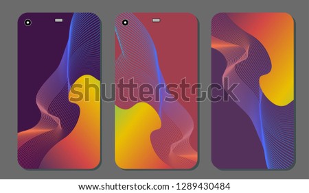 Set fashionable abstract ornaments for mobile phone cover and screen . The visible part of the clipping mask. The sample is ready for printing after the release clipping mask.Vector