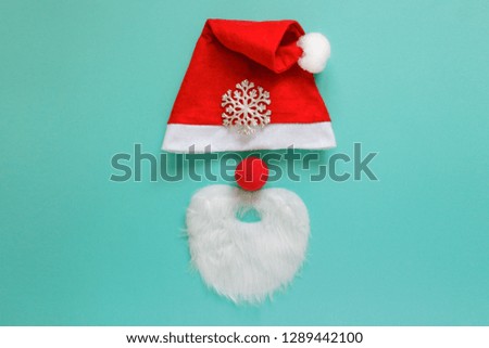 Santa Claus costume, set, kit on background