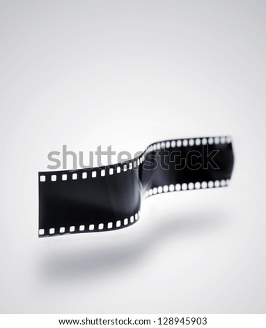 Film strip over plain background