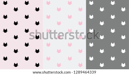 Cute and Sweet Cat Head Pattern