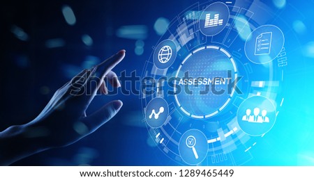Assessment analysis Business analytics evaluation measure technology concept. Royalty-Free Stock Photo #1289465449