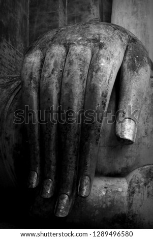 buddha hand , wat si chum sukhothai province , thailand 