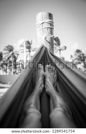 Hanging out in a hammock in th Caribbean
