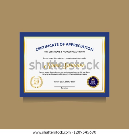 certificate template illustration. - vector