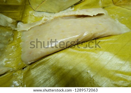 Thai desserts on banana leaves