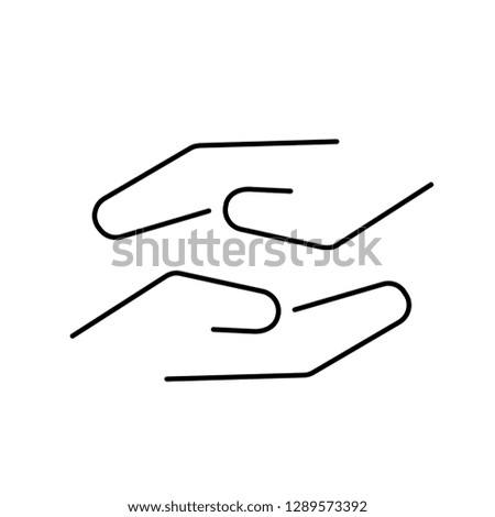 two hand line icon vector  isolated illustration editable
