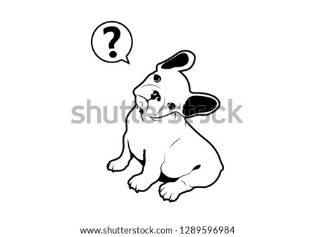 French Bulldog Head Rotation in Black and White. Vector illustration capturing the charm of a French Bulldog's head turn in black and white. Playful and captivating design.