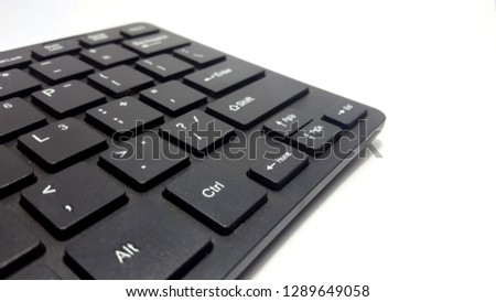 picture of a computer Keyboard. One piece of computer hardware device that is often used in addition to the mouse