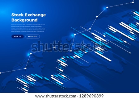 Candle stick graph chart of stock market investment trading, Stock exchange concept design and background. Vector illustrations.