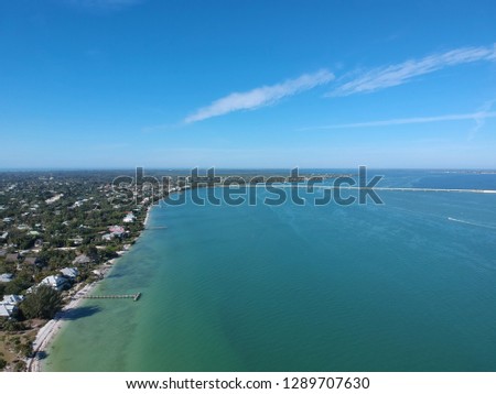 Aerial photo Sanibel beach at Fort Myers, Florida, USA