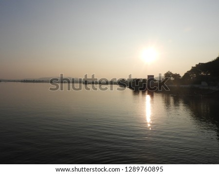 SCENIC BEAUTY OF SUNSET. A PICTURE NEAR CHORAL DAM,