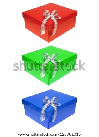 A gift box isolated against a white background