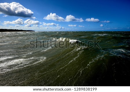 stormy blue sea