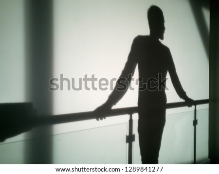 Shadow of a Young Man  on Wall