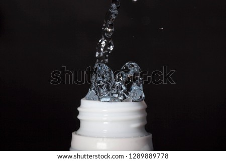 water splash in the plastic bottle