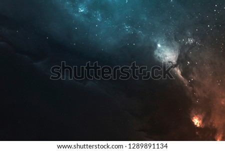 Deep space, cosmic landscape. Starfield. Nebula. Awesome science fiction render. Elements of this image furnished by NASA
