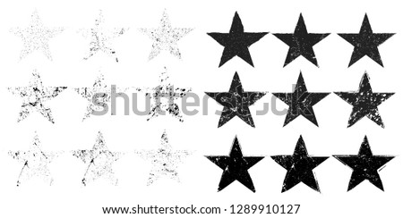 Textured vector Stars used for stamps, banners. Icon.