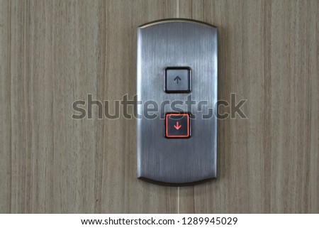close up lift up and down button of elevator