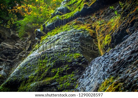 Dry Waterfall at Plotter Kill Preserve Schenectady Upstate New York Royalty-Free Stock Photo #1290028597
