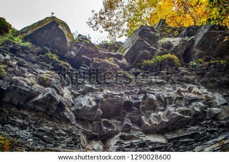 Dry Waterfall at Plotter Kill Preserve Schenectady Upstate New York Royalty-Free Stock Photo #1290028600