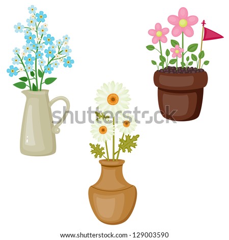 Bright colorful flowers icons