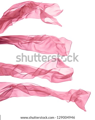 pink scarf isolated on a white background, saved clipping path Royalty-Free Stock Photo #129004946