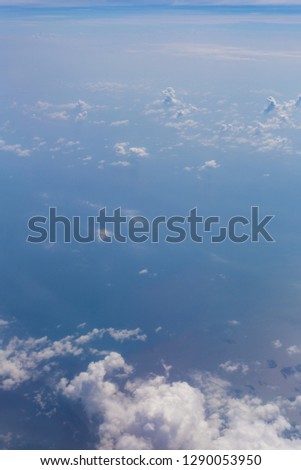 Cloud Top view from airplane window,Nature background.