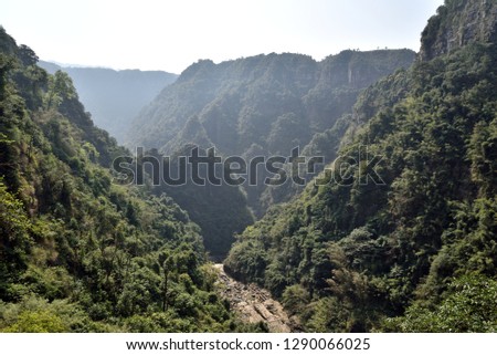 The canyon is deep and the vegetation of the mountain is very good.This Grand Canyon is in Ruyuan, Shaoguan, Guangdong,China