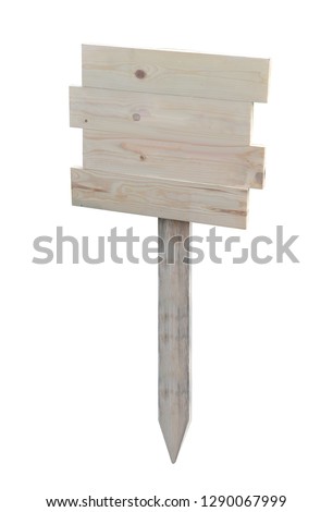 Sign Board Wooden stand floor posts isolated on white background. This has clipping path.
