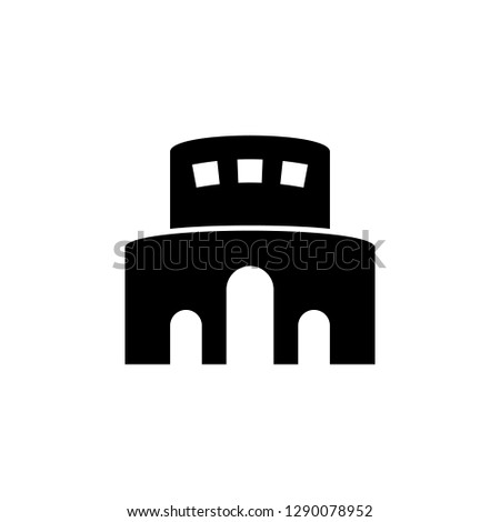 Stadium building linear icon. Thin line illustration. Sport arena contour symbol. Vector isolated outline drawing. Stadium vector icon
