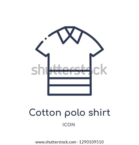 Linear cotton polo shirt icon from Clothes outline collection. Thin line cotton polo shirt vector isolated on white background. cotton polo shirt trendy illustration