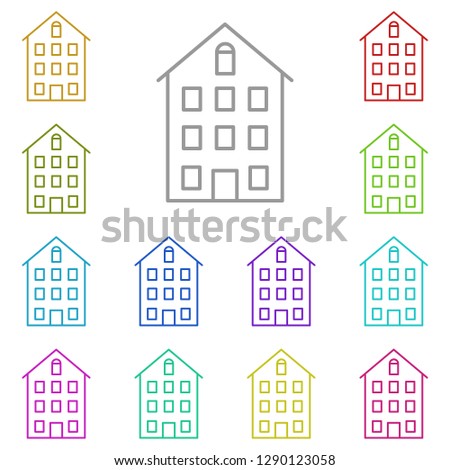 Building icon in multi color. Simple outline illustration of Building set for UI and UX, website or mobile application