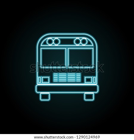 school bus icon in neon style. Simple thin line, outline vector of education icons for UI and UX, website or mobile application
