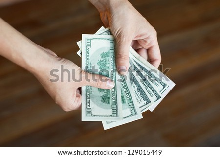 salary, money in hands