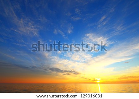 Golden sky of a decline Royalty-Free Stock Photo #129016031
