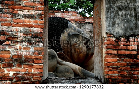 Buddha statue, temple  Ayutthaya Province