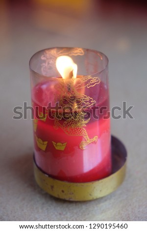 Candle in the klenteng or Chinese Temple in Yogyakarta, Indonesia