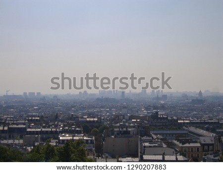 part of the city skyline of paris france