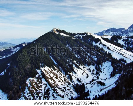View of the Kronberg Mountain from the top of Spitzli - Canton of Appenzell Innerrhoden, Switzerland