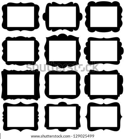 Vector Set of Frame Silhouettes in with 8.5" x 11" proportion openings