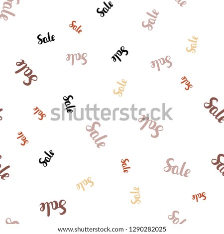 Light Pink, Yellow vector seamless texture with selling simbols. Abstract illustration with colorful gradient symbols of sales. Backdrop for super sales on Black Friday.