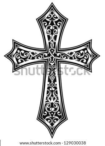 Ornate Christian Cross Vector