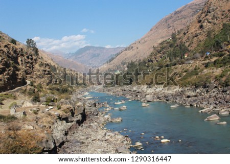Blue Water River in Mountains
